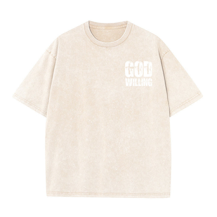 Christianartworkshop Maglietta unisex lavata "God Willing Pray Love Live" - image 20