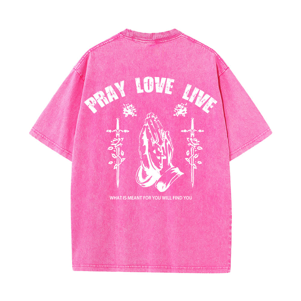 Christianartworkshop Maglietta unisex lavata "God Willing Pray Love Live" - image 25