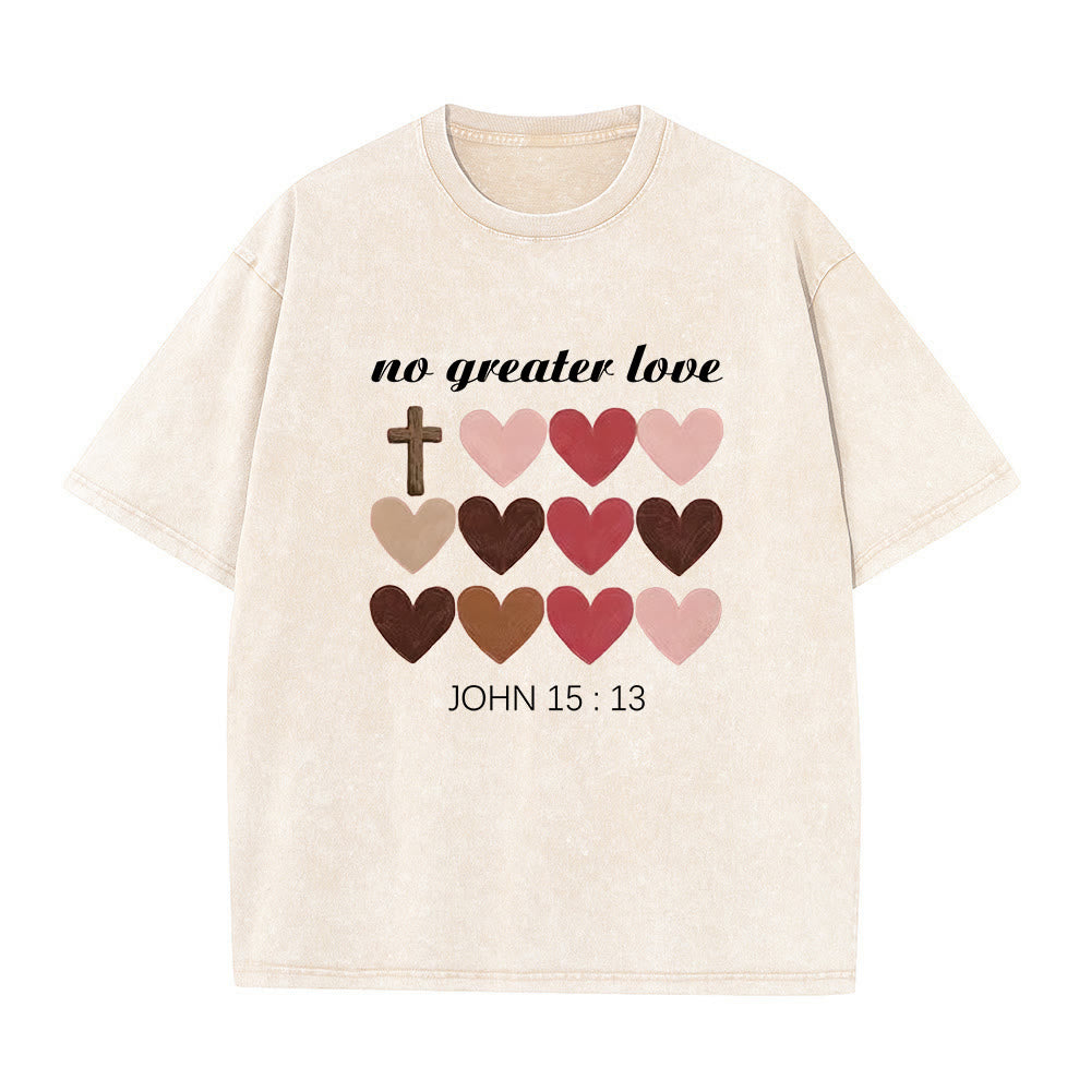 Christianartworkshop Non c'è amore più grande Giovanni 15:13 T-shirt unisex con cuori incrociati - Beige - 5XL - image 6