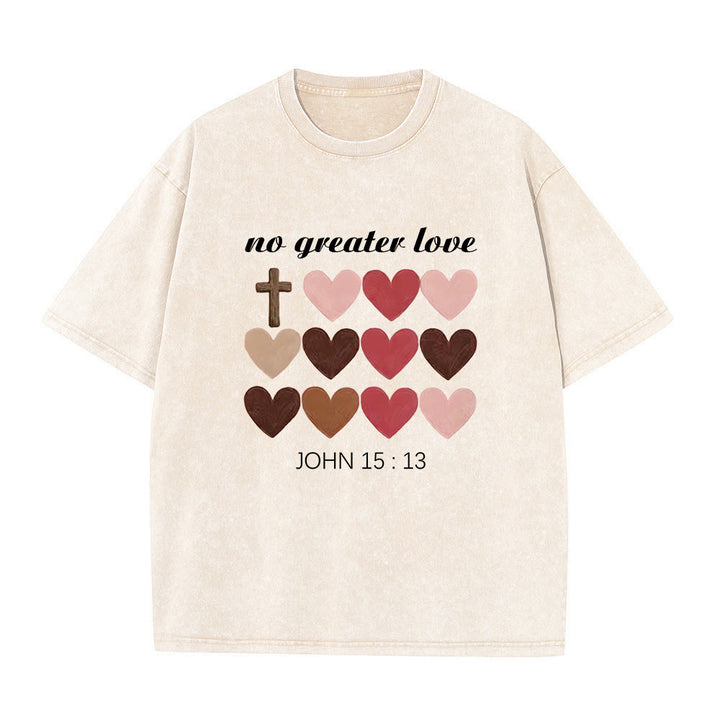 Christianartworkshop Non c'è amore più grande Giovanni 15:13 T-shirt unisex con cuori incrociati - Beige - 5XL - image 6