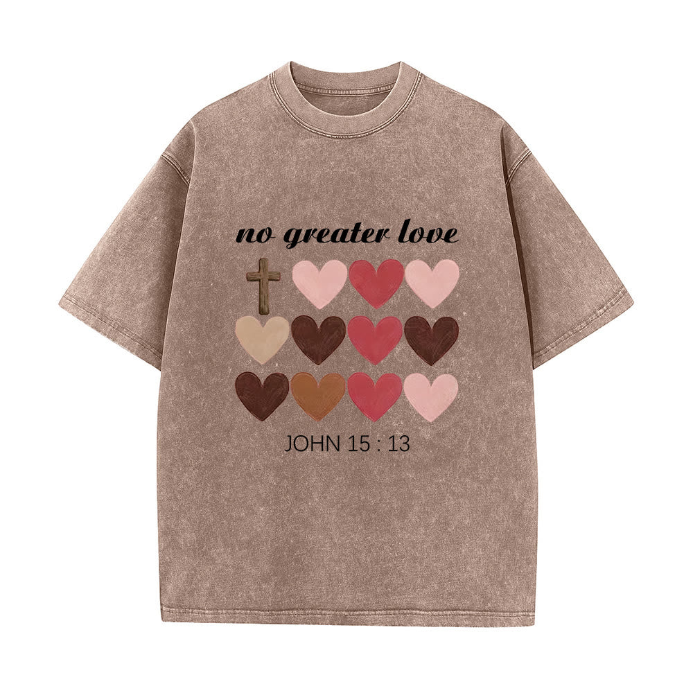 Christianartworkshop Non c'è amore più grande Giovanni 15:13 T-shirt unisex con cuori incrociati - Marrone - 5XL - image 5