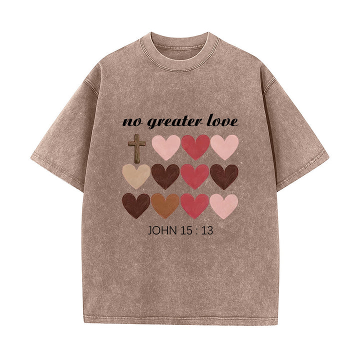 Christianartworkshop Non c'è amore più grande Giovanni 15:13 T-shirt unisex con cuori incrociati - Marrone - 5XL - image 5
