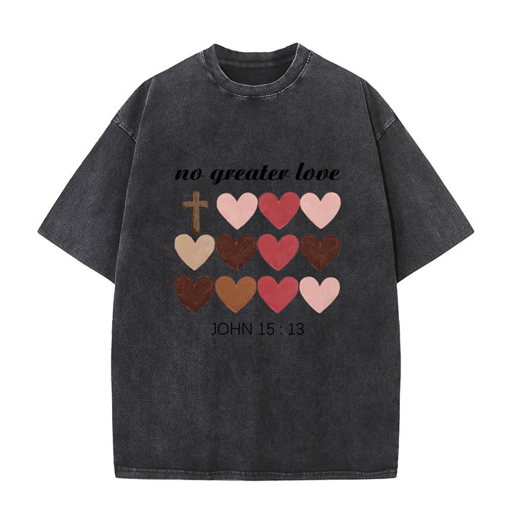 Christianartworkshop Non c'è amore più grande Giovanni 15:13 T-shirt unisex con cuori incrociati - Nero - 5XL - image 1