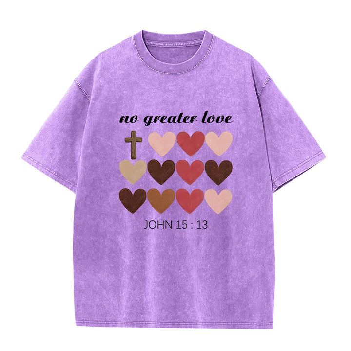 Christianartworkshop Non c'è amore più grande Giovanni 15:13 T-shirt unisex con cuori incrociati - Viola - 5XL - image 8