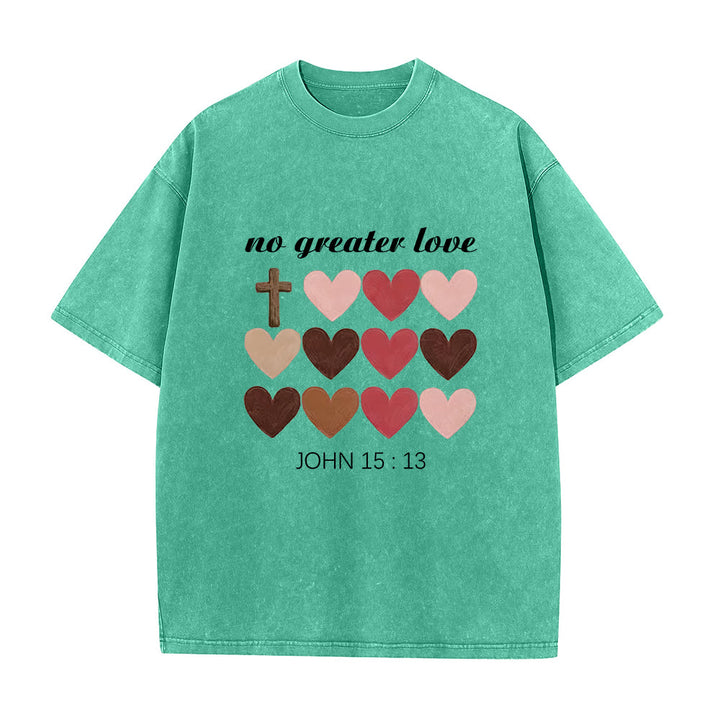 Christianartworkshop Non c'è amore più grande Giovanni 15:13 T-shirt unisex con cuori incrociati - Verde - 5XL - image 3