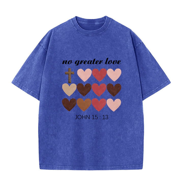 Christianartworkshop Non c'è amore più grande Giovanni 15:13 T-shirt unisex con cuori incrociati - Blu - 5XL - image 7