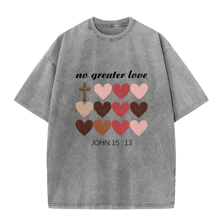 Christianartworkshop Non c'è amore più grande Giovanni 15:13 T-shirt unisex con cuori incrociati - Grigio - 5XL - image 2