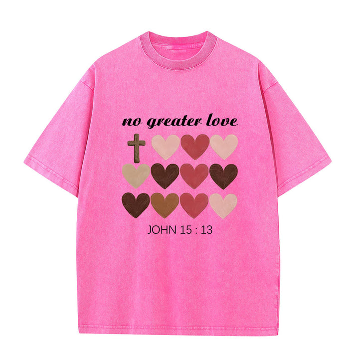 Christianartworkshop Non c'è amore più grande Giovanni 15:13 T-shirt unisex con cuori incrociati - Rosa - 5XL - image 0