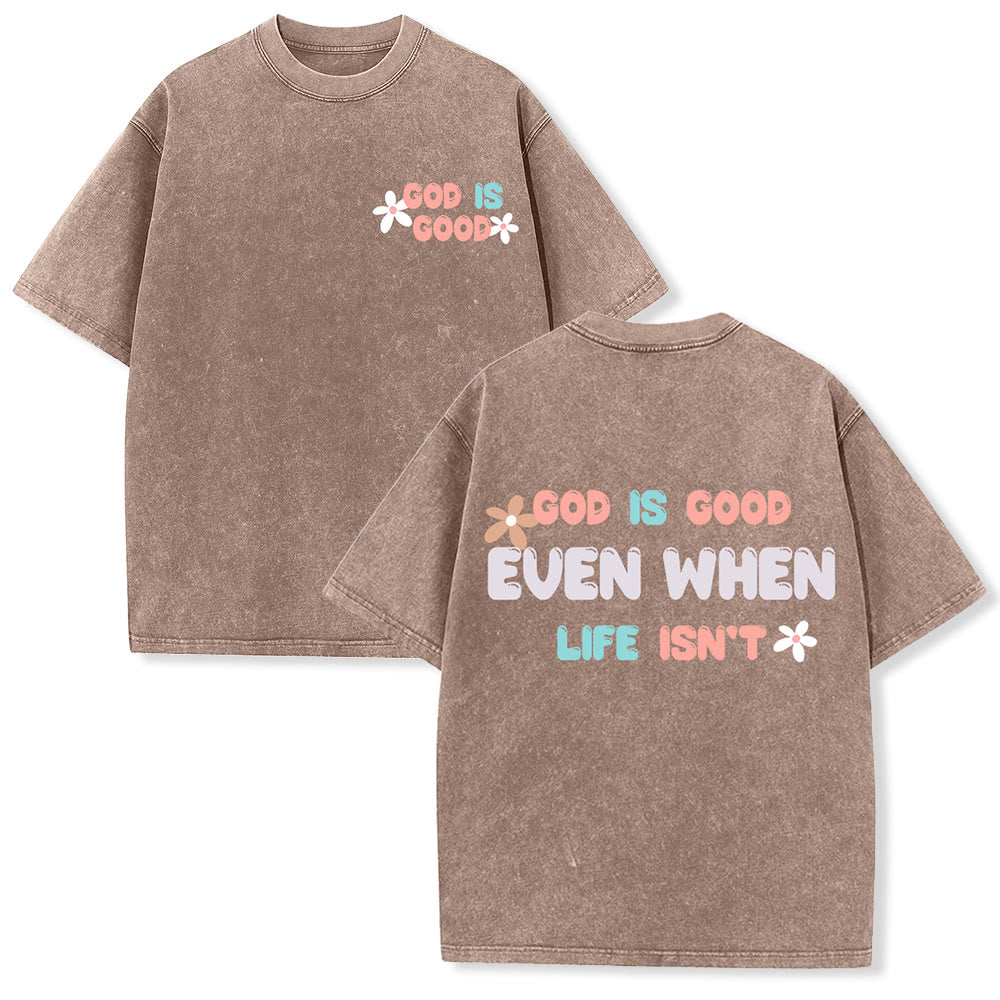 Christianartworkshop Dio è buono anche quando la vita non lo è - T-shirt unisex lavata - Marrone - 5XL - image 15