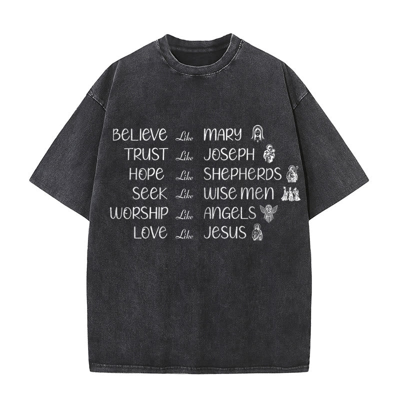 Christianartworkshop T-shirt unisex lavata con scritta "Eroi della Bibbia" e messaggio di fede. - Nero - 5XL - image 0