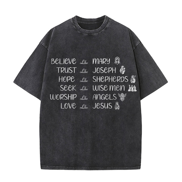 Christianartworkshop T-shirt unisex lavata con scritta "Eroi della Bibbia" e messaggio di fede. - Nero - 5XL - image 0