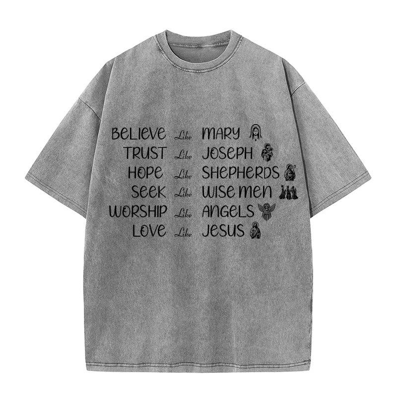 Christianartworkshop T-shirt unisex lavata con scritta "Eroi della Bibbia" e messaggio di fede. - Grigio - 5XL - image 1