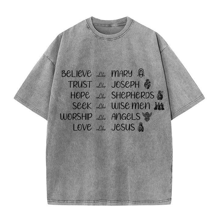 Christianartworkshop T-shirt unisex lavata con scritta "Eroi della Bibbia" e messaggio di fede. - Grigio - 5XL - image 1