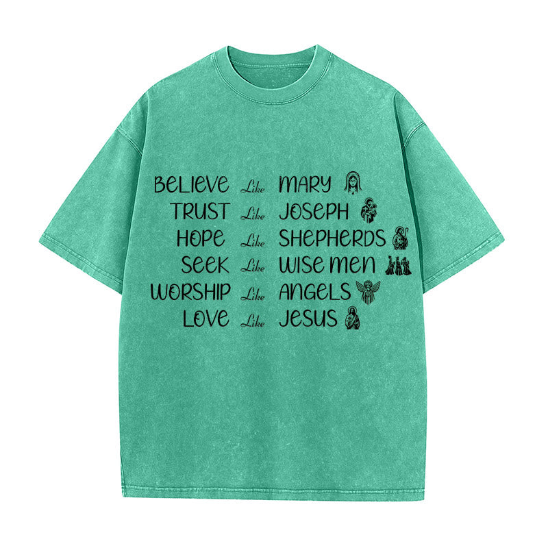Christianartworkshop T-shirt unisex lavata con scritta "Eroi della Bibbia" e messaggio di fede. - Verde - 5XL - image 2