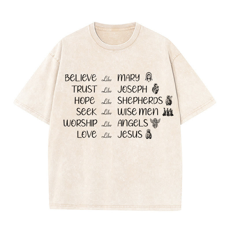 Christianartworkshop T-shirt unisex lavata con scritta "Eroi della Bibbia" e messaggio di fede. - Beige - 5XL - image 5