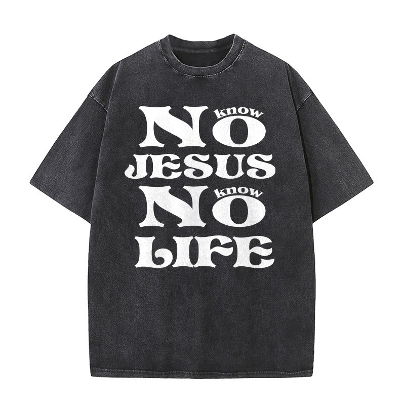 Christianartworkshop Maglietta unisex lavata "No Jesus No Life" - Nero - 5XL - image 0