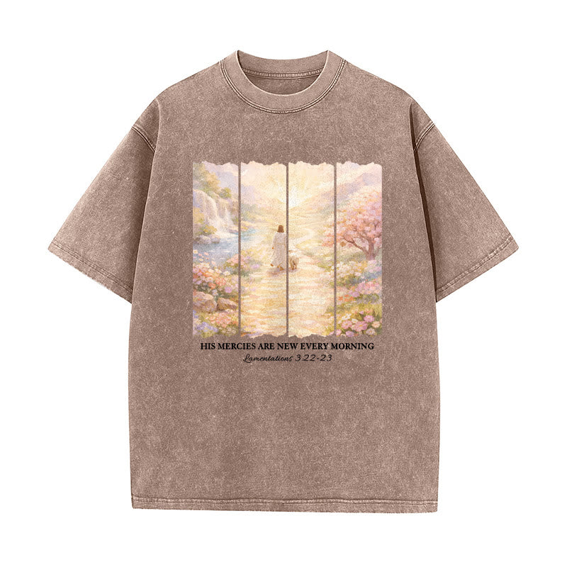 Christianartworkshop Le sue misericordie si rinnovano ogni mattina - T-shirt unisex lavata - Marrone - 5XL - image 5