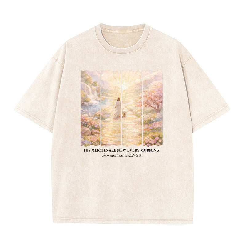 Christianartworkshop Le sue misericordie si rinnovano ogni mattina - T-shirt unisex lavata - Beige - 5XL - image 6