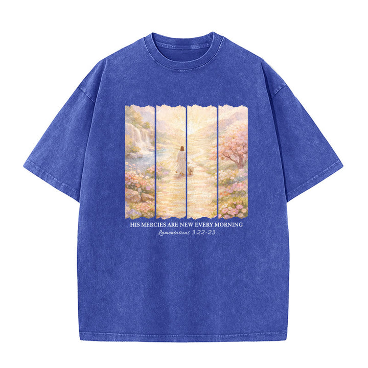 Christianartworkshop Le sue misericordie si rinnovano ogni mattina - T-shirt unisex lavata - Blu - 5XL - image 6