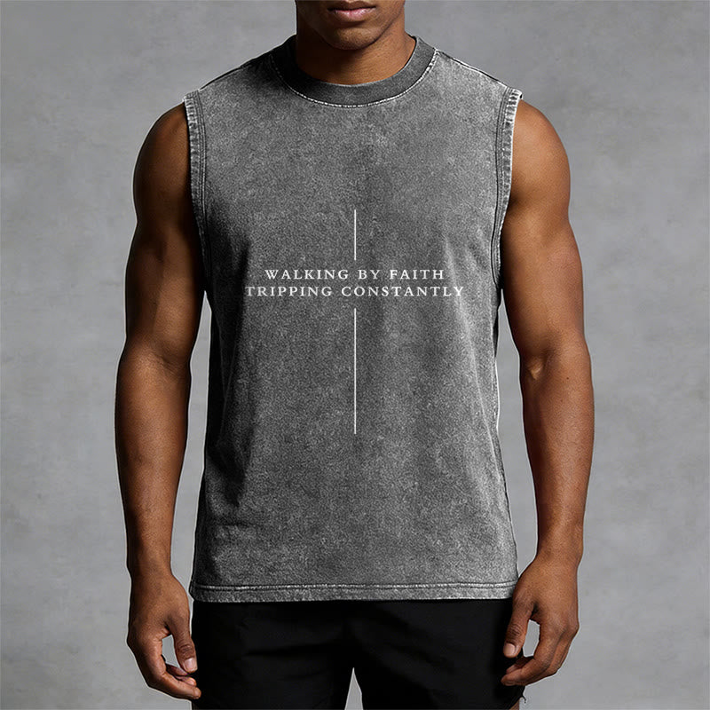 Christianartworkshop Walking By Faith Inciapping Constantly Cross Canotta unisex lavata - image 7