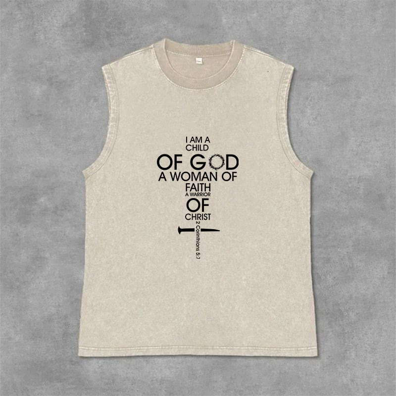 Christianartworkshop Canotta unisex lavata "Figlia di Dio, Donna di Fede" - Beige - 2XL - image 9