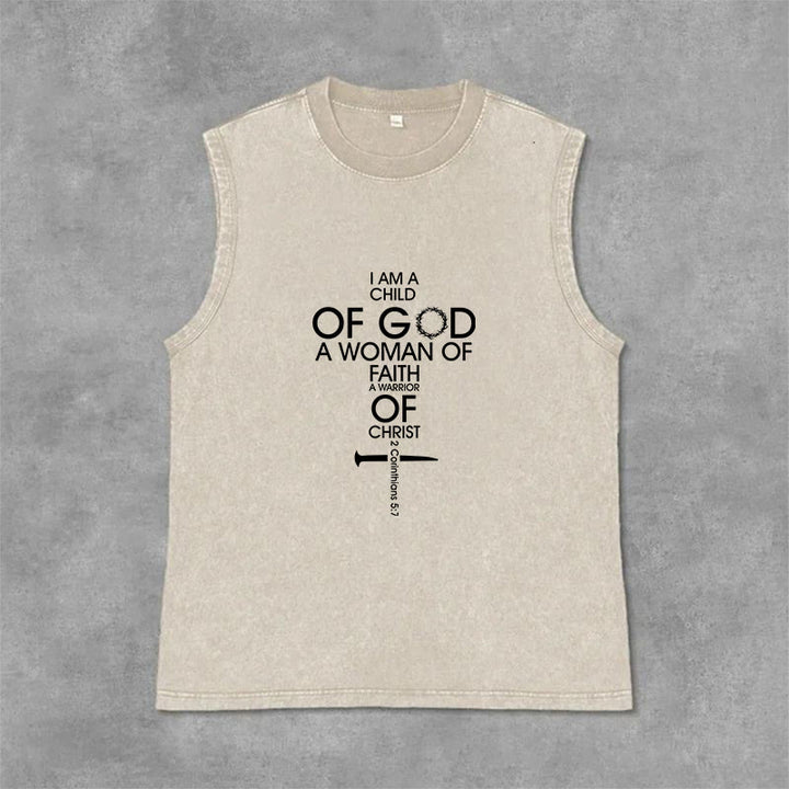 Christianartworkshop Canotta unisex lavata "Figlia di Dio, Donna di Fede" - Beige - 2XL - image 10