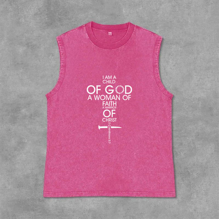 Christianartworkshop Canotta unisex lavata "Figlia di Dio, Donna di Fede" - Rosa - 2XL - image 13