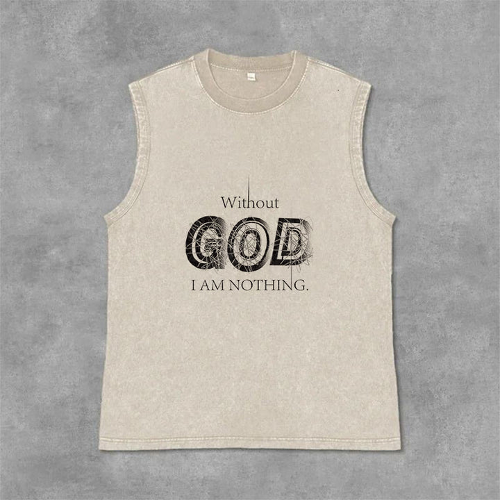 Christianartworkshop Canotta unisex lavata "Senza Dio non sono niente" - Beige - 2XL - image 9