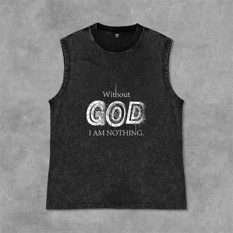 Christianartworkshop Canotta unisex lavata "Senza Dio non sono niente" - Nero - 2XL - image 0