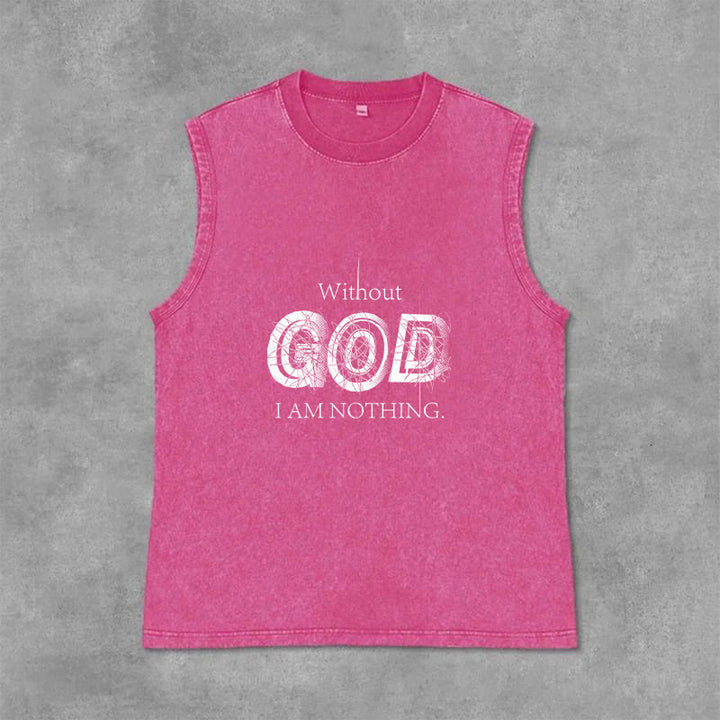 Christianartworkshop Canotta unisex lavata "Senza Dio non sono niente" - Rosa - 2XL - image 12