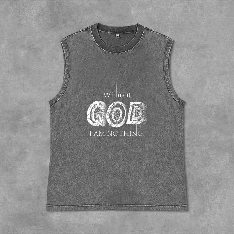 Christianartworkshop Canotta unisex lavata "Senza Dio non sono niente" - Grigio - 2XL - image 3