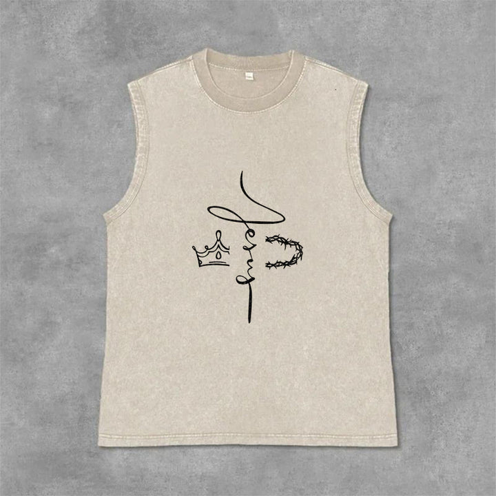 Christianartworkshop Canotta unisex lavata con corona di spine di Gesù - Beige - 2XL - image 9