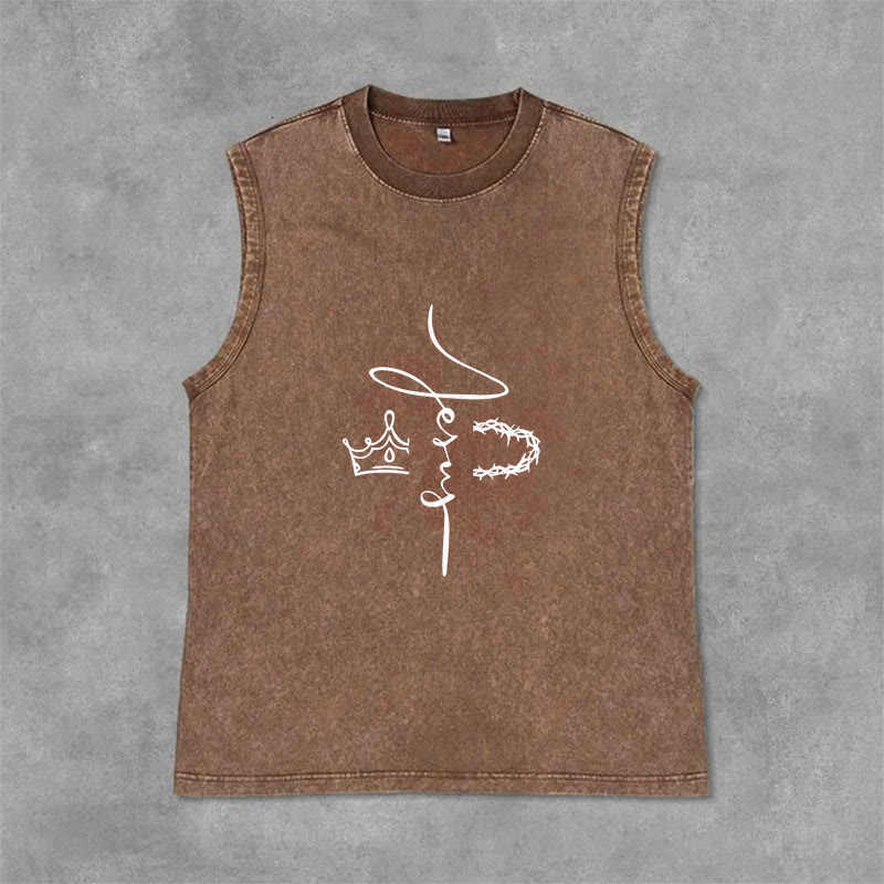 Christianartworkshop Canotta unisex lavata con corona di spine di Gesù - Marrone - 2XL - image 6