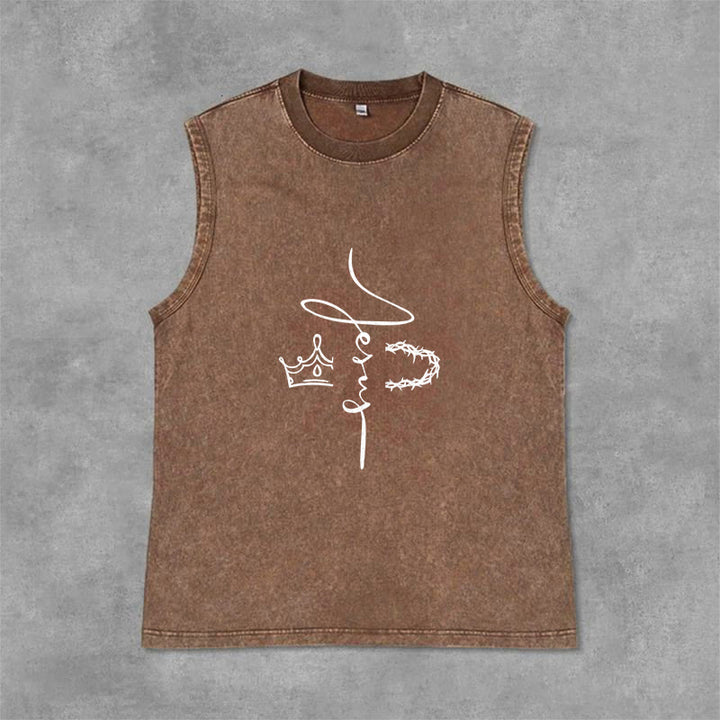 Christianartworkshop Canotta unisex lavata con corona di spine di Gesù - Marrone - 2XL - image 6