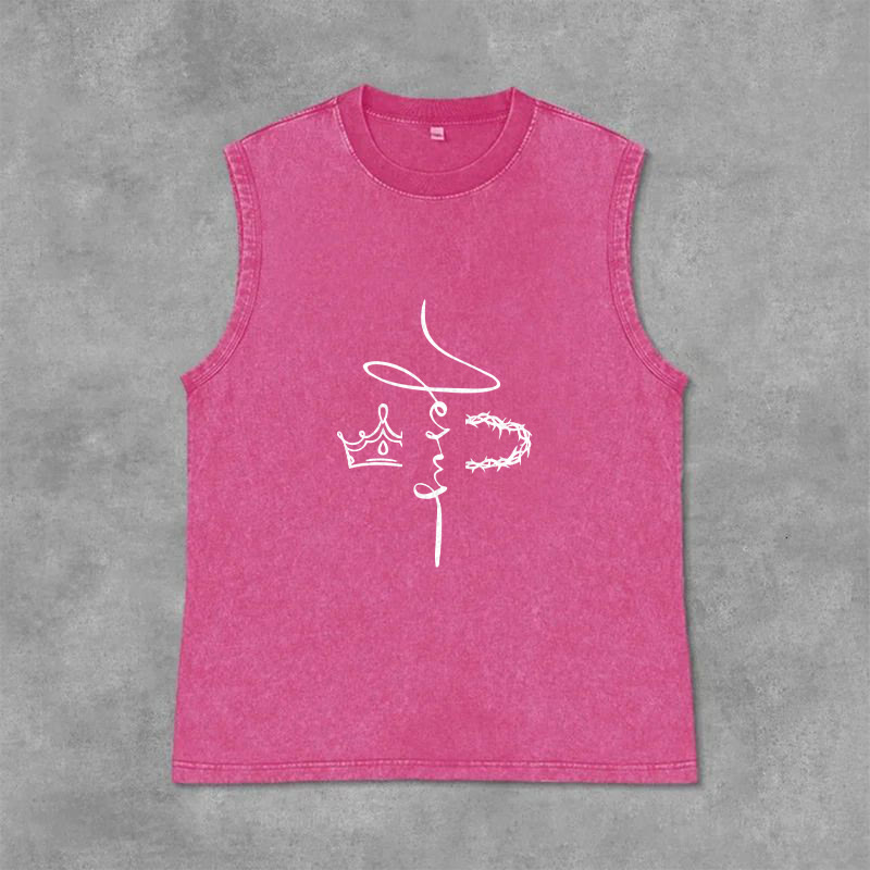 Christianartworkshop Canotta unisex lavata con corona di spine di Gesù - Rosa - 2XL - image 12