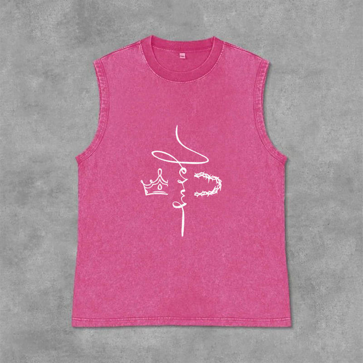 Christianartworkshop Canotta unisex lavata con corona di spine di Gesù - Rosa - 2XL - image 12