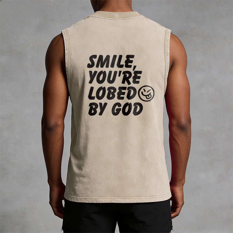 Christianartworkshop Canotta unisex lavata con la scritta "Sorridi, sei amato da Dio". - image 22