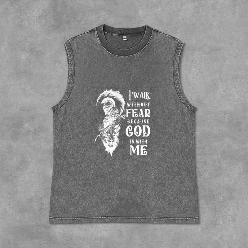 Christianartworkshop Cammino senza paura, Dio è con me - Canotta unisex lavata - Grigio - 2XL - image 6