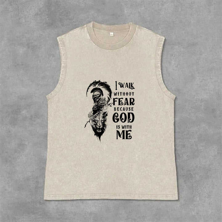 Christianartworkshop Cammino senza paura, Dio è con me - Canotta unisex lavata - Beige - 2XL - image 0