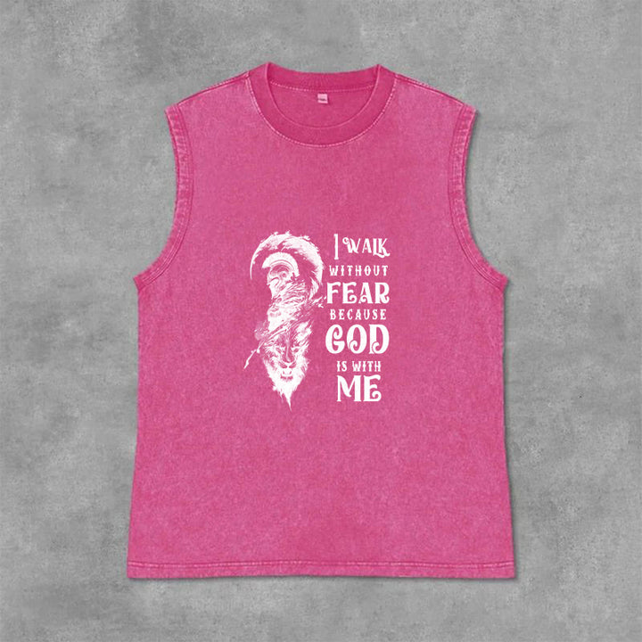 Christianartworkshop Cammino senza paura, Dio è con me - Canotta unisex lavata - Rosa - 2XL - image 12