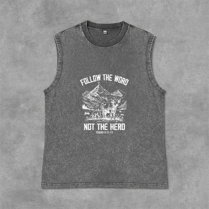 Christianartworkshop Canotta unisex lavata "Follow The Word Not The Herd" - Grigio - 2XL - image 6