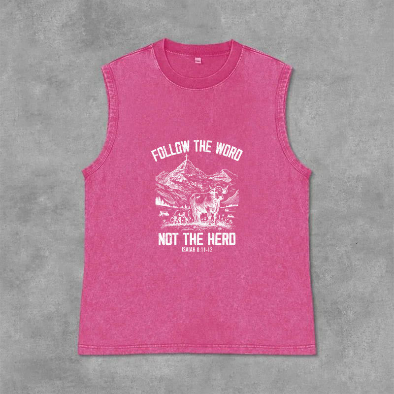Christianartworkshop Canotta unisex lavata "Follow The Word Not The Herd" - Rosa - 2XL - image 12