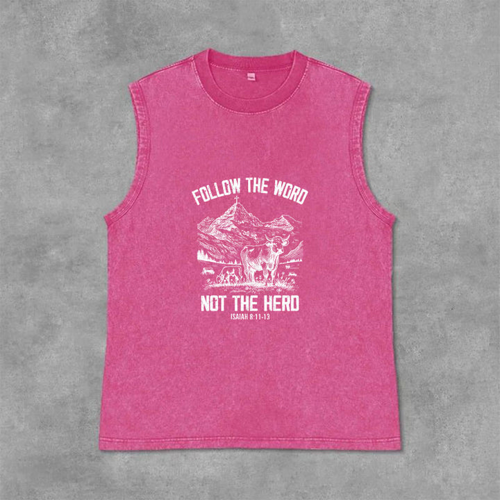 Christianartworkshop Canotta unisex lavata "Follow The Word Not The Herd" - Rosa - 2XL - image 12