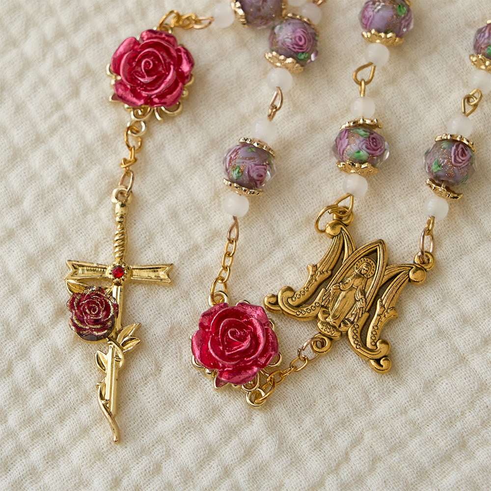Christianartworkshop Rosario devozionale con accenti di rosa e Sacro Cuore: fede gentile per la preghiera quotidiana - image 11