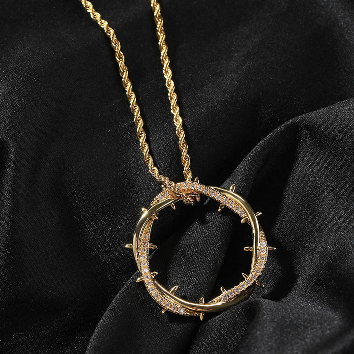 Christianartworkshop Collana Corona di Spine con Zirconi: Simbolo del sacrificio redentore di Cristo - image 1