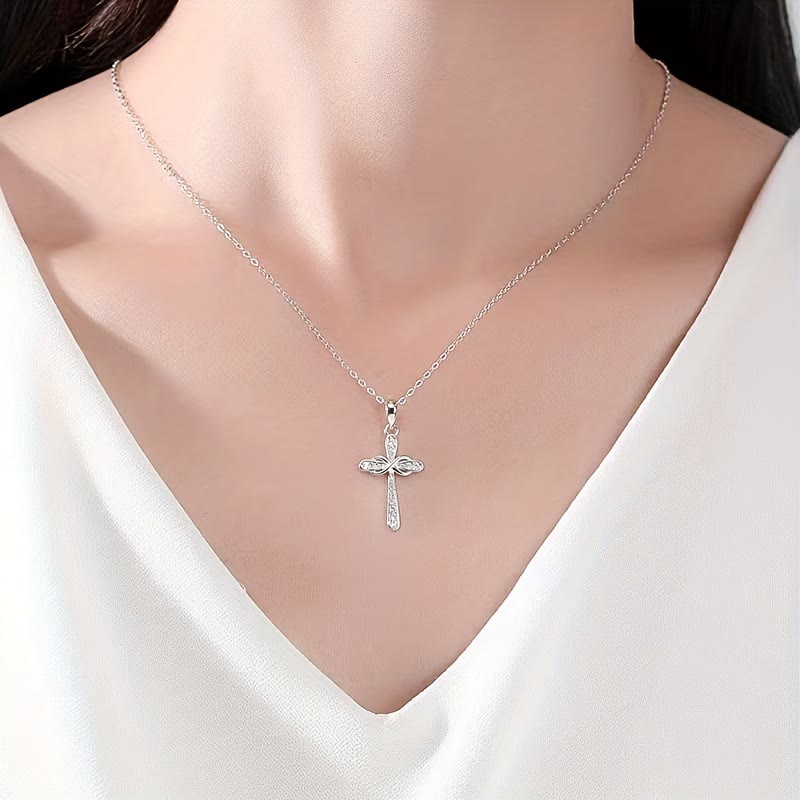 Christianartworkshop Collana con croce dell'infinito e zirconi: simbolo dell'amore eterno di Cristo - image 3