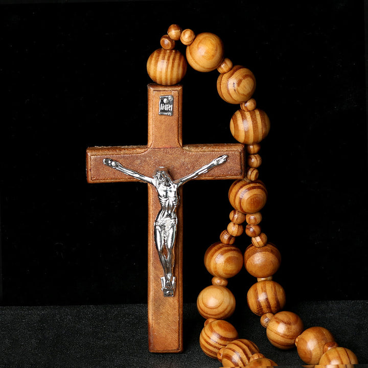Christianartworkshop Rosario da parete in legno con crocifisso: simbolo di devozione e preghiera domestica. - image 2