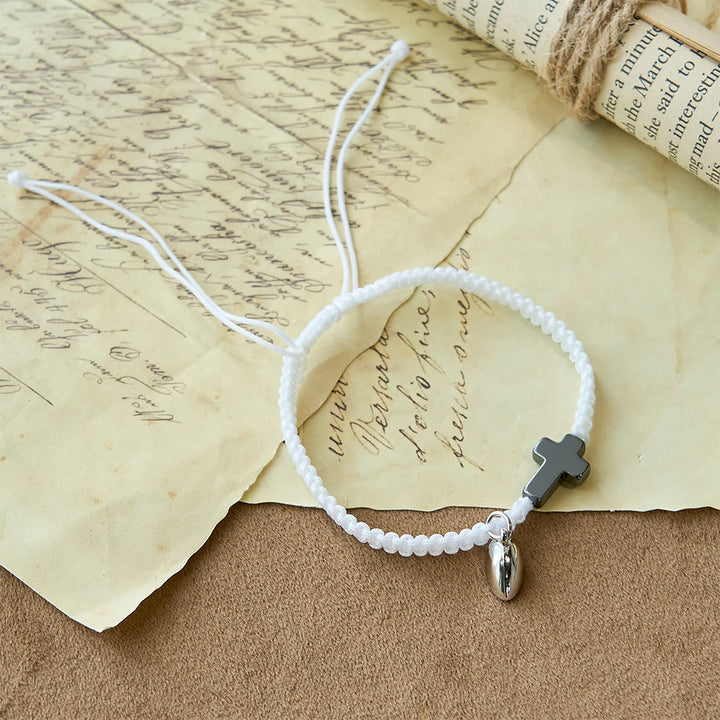 Christianartworkshop Set di braccialetti magnetici con cuore e croce: simbolo di unione sacra e amore duraturo. - image 11