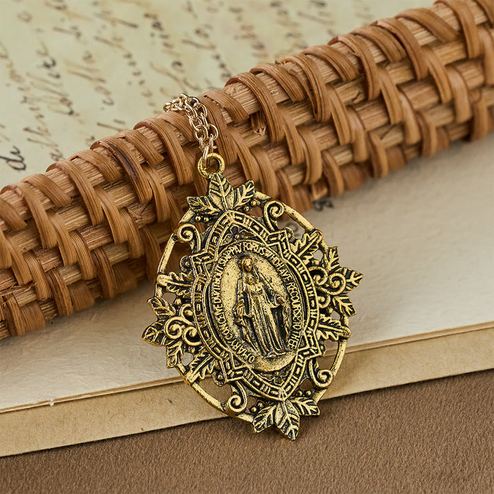 Christianartworkshop Collana con medaglione della Madonna in filigrana: simbolo di grazia materna e protezione. - D'oro - image 0