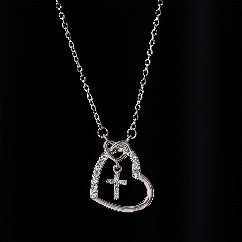 Christianartworkshop Collana con croce a cuore intrecciato e biglietto: incarna la sua gioia e grazia pasquale - image 8